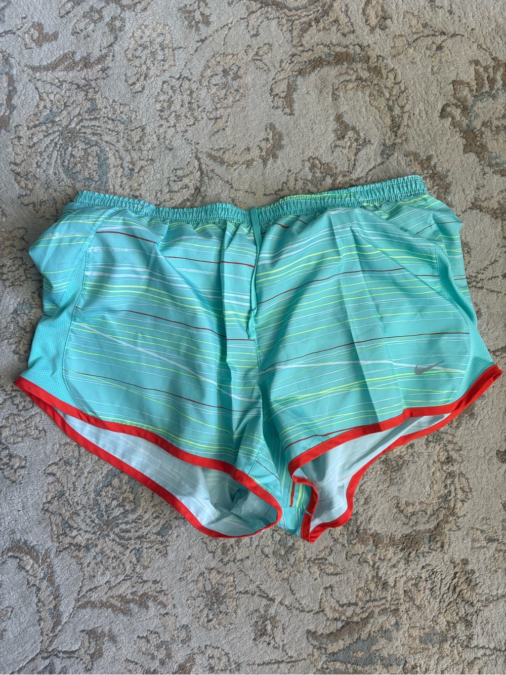 Nike Mint Green Waistband Gray Athletic Shorts